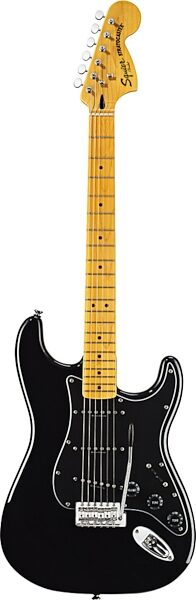 open zoom image for Squier Vintage Modified '70s Stratocaster Electric Guitar with Maple Neck, Black