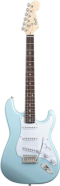open zoom image for Squier Bullet Strat Electric Guitar with Tremolo, Daphne Blue