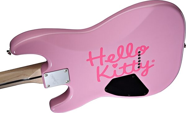 open zoom image for Squier Hello Kitty Stratocaster Electric Guitar, Pink Back
