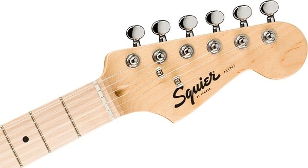 open zoom image for Squier Mini Stratocaster Electric Guitar, with Maple Fingerboard, California Blue, Action Position Back