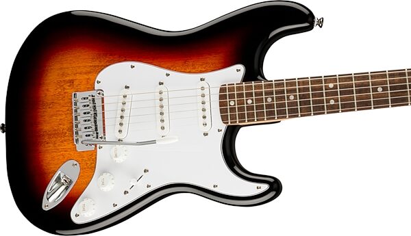 open zoom image for Squier Affinity Stratocaster Electric Guitar, with Laurel Fingerboard, 3-Color Sunburst, Action Position Back
