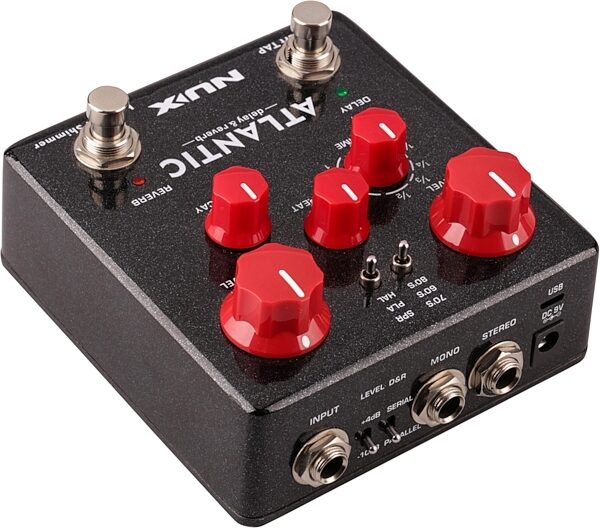 open zoom image for NUX Atlantic Delay and Reverb Pedal, New, Angled Back