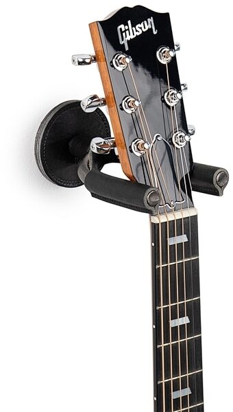 open zoom image for Levy's Smoke Forged Guitar Hanger, Black Leather, view