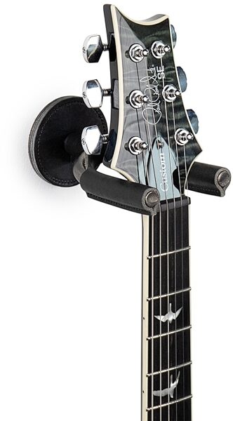 open zoom image for Levy's Smoke Forged Guitar Hanger, Black Leather, view