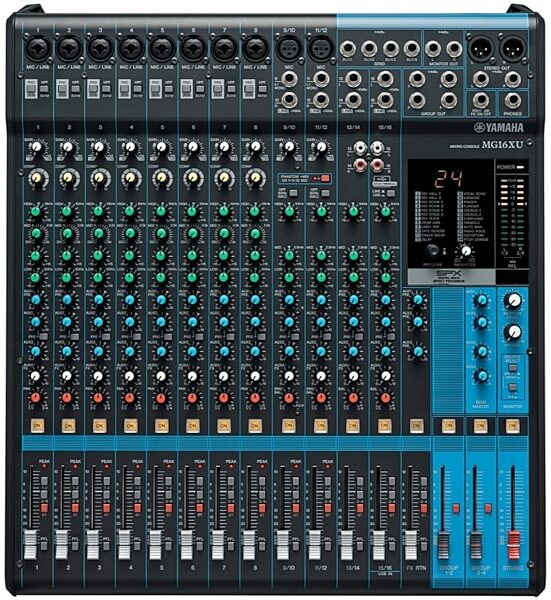 open zoom image for Yamaha MG16XU USB Mixer with Effects, 6-Bus, New, Main