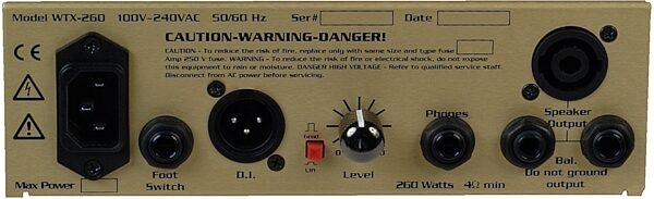 open zoom image for Eden WTX260 Sub Compact Bass Amplifier Head (300 Watts), Back
