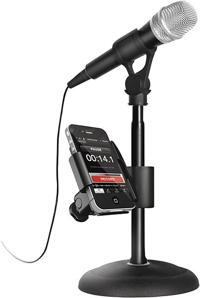 open zoom image for IK Multimedia iKlip MINI iPhone and iPod Music Stand Adapter, On Desktop Stand