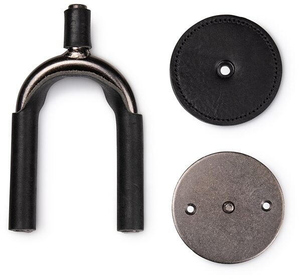 open zoom image for Levy's Smoke Forged Guitar Hanger, Black Leather, view