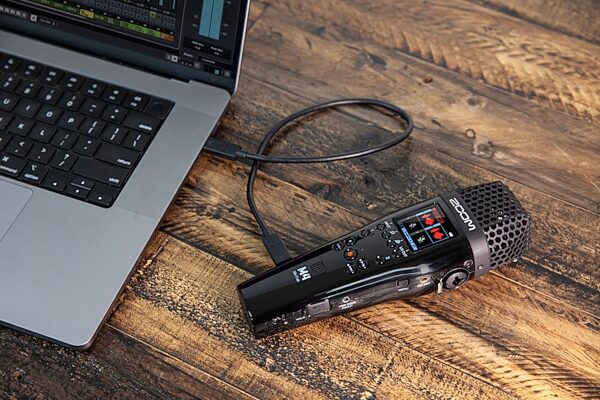 open zoom image for Zoom M4 MicTrak 4-Track Recorder with Stereo X/Y Microphones and Timecode, New, Action Position Back