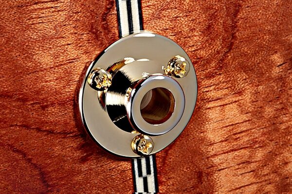 open zoom image for Fender CD-220SCE Classic Design Dreadnought Cutaway Acoustic-Electric Guitar, Bubinga End Pin Detail