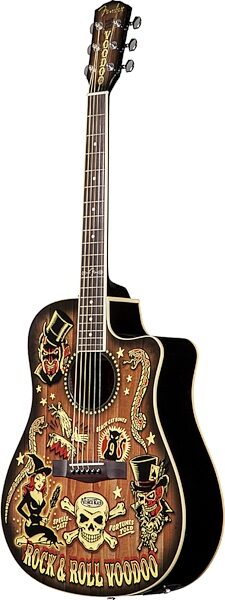 open zoom image for Fender T-Bucket 300CE Vince Ray Voodoo Acoustic-Electric Guitar, Side