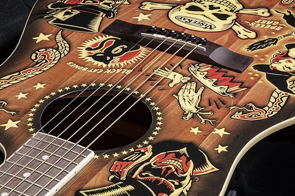 open zoom image for Fender T-Bucket 300CE Vince Ray Voodoo Acoustic-Electric Guitar, Soundhole