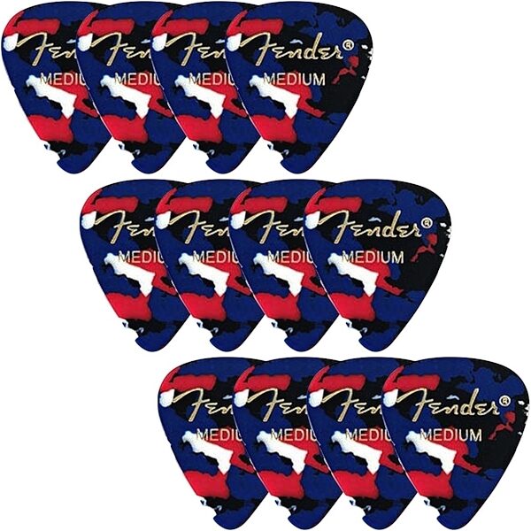 open zoom image for Fender 351 Classic Celluloid Pick (Medium), Classic, 12-Pack, Confetti, Main