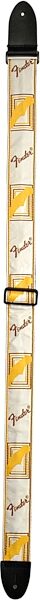 open zoom image for Fender Monogram Guitar Strap, Black, Light Gray, and Medium Blue, White, Brown, Yellow