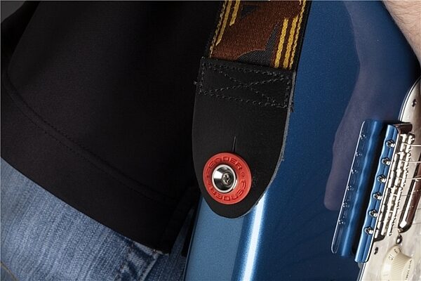 open zoom image for Fender Strap Blocks, 2-Pack, Black and Red, Action Position Back