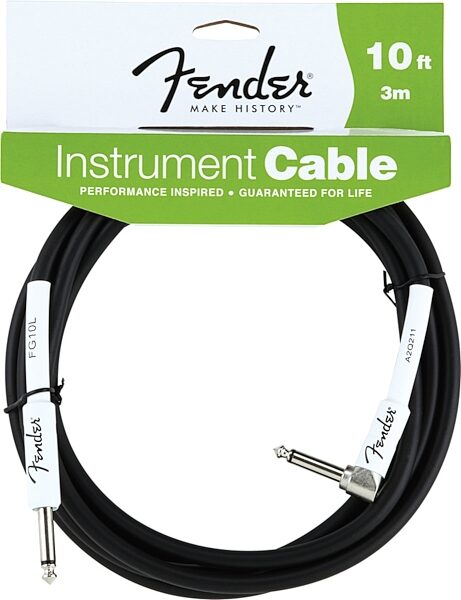 open zoom image for Fender Custom Shop Guitar Instrument Cable (Angled End), Black