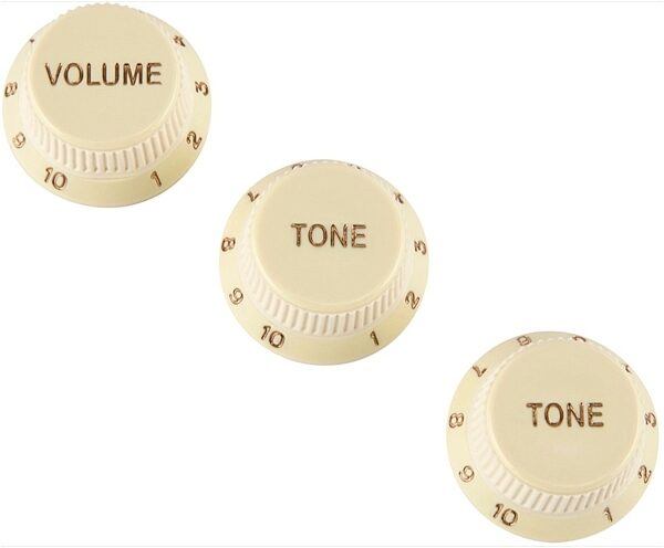 open zoom image for Fender Stratocaster Soft Touch Knobs, Aged White, View