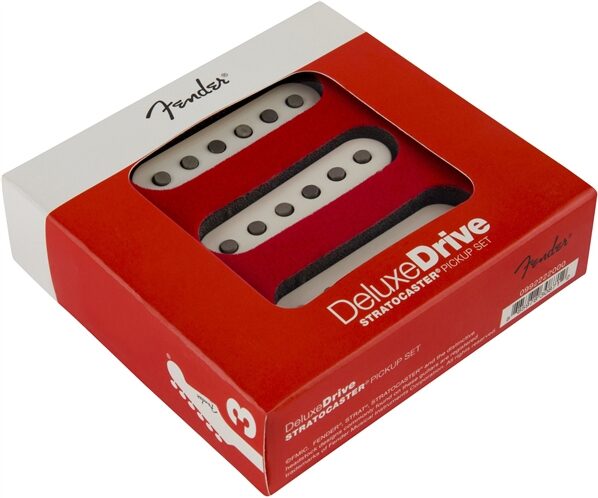 open zoom image for Fender Deluxe Drive Stratocaster Pickups, White, Set of 3, Action Position Back