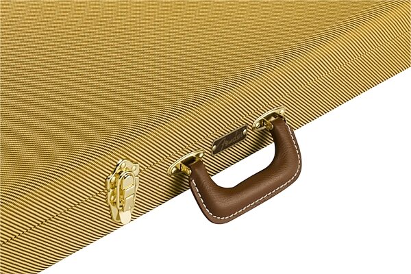 open zoom image for Fender Classic Wood Case for Stratocaster or Telecaster Electric Guitar, Tweed, Action Position Back
