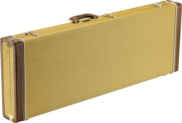 open zoom image for Fender Classic Wood Case for Stratocaster or Telecaster Electric Guitar, Tweed, Action Position Back