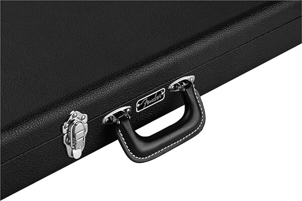 open zoom image for Fender Classic Wood Case for Precision/Jazz Electric Bass Guitars, Black, Open Box (Very Good), Action Position Back