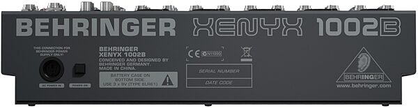 open zoom image for Behringer XENYX 1002B Mixer, Rear