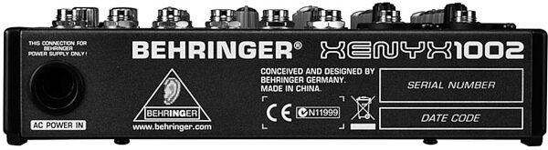 open zoom image for Behringer XENYX 1002 Mixer, Rear