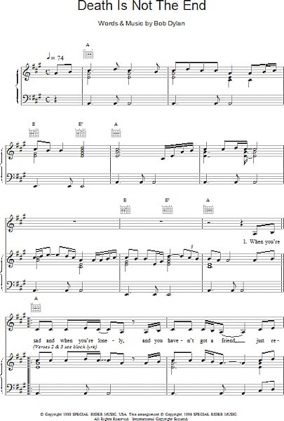 open zoom image for Death Is Not The End - Piano/Vocal/Guitar, New, Main