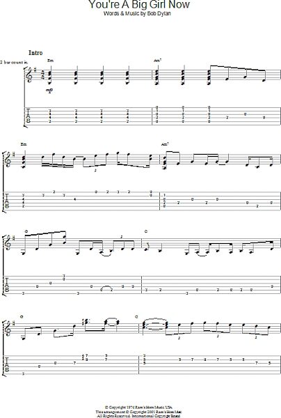open zoom image for You're A Big Girl Now - Guitar TAB, New, Main