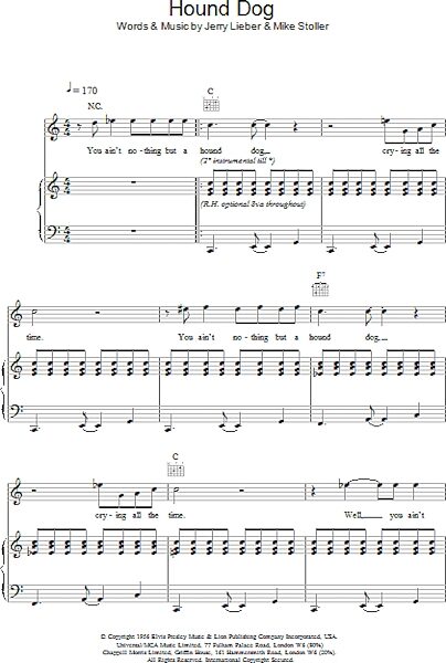 open zoom image for Hound Dog - Piano/Vocal/Guitar, New, Main