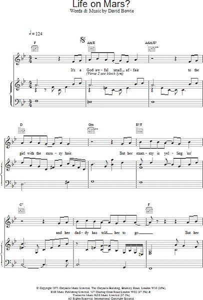 open zoom image for Life On Mars - Piano/Vocal/Guitar, New, Main