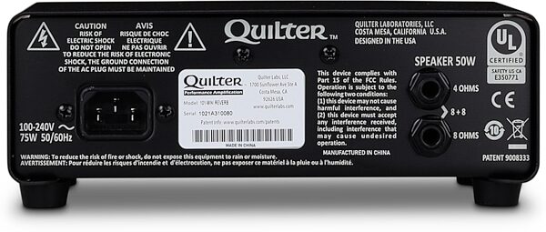 open zoom image for Quilter 101 Reverb Guitar Amplifier Head with Reverb, New, Action Position Back