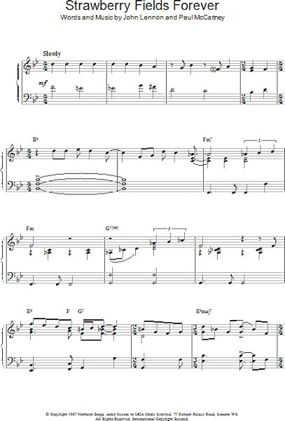 open zoom image for Strawberry Fields Forever - Piano/Vocal/Guitar, New, Main
