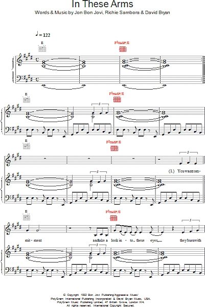 open zoom image for In These Arms - Piano/Vocal/Guitar, New, Main
