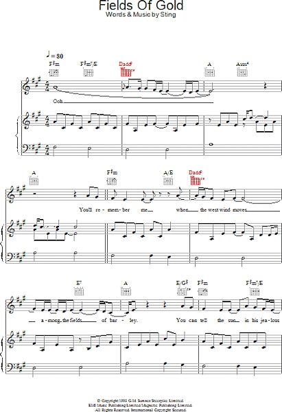 open zoom image for Fields Of Gold - Piano/Vocal/Guitar, New, Main