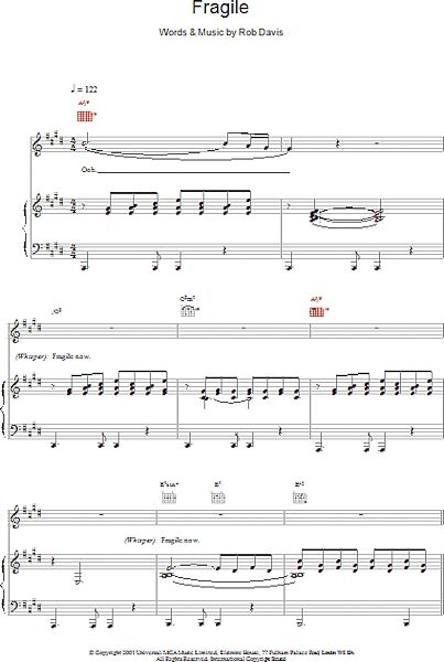 open zoom image for Fragile - Piano/Vocal/Guitar, New, Main