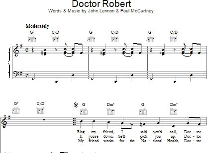 open zoom image for Doctor Robert - Piano/Vocal/Guitar, New, Main