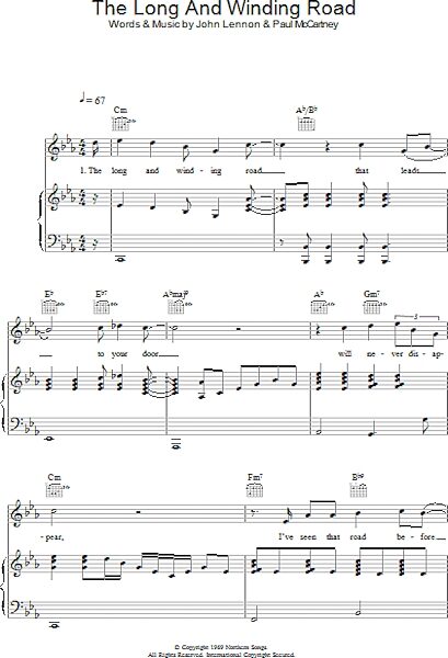 open zoom image for The Long And Winding Road - Piano/Vocal/Guitar, New, Main