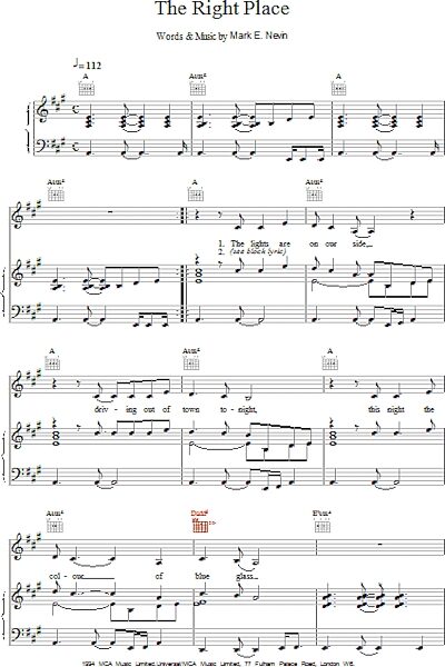 open zoom image for The Right Place - Piano/Vocal/Guitar, New, Main