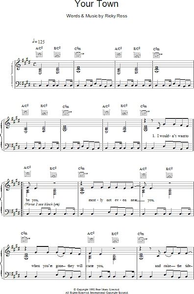 open zoom image for Your Town - Piano/Vocal/Guitar, New, Main