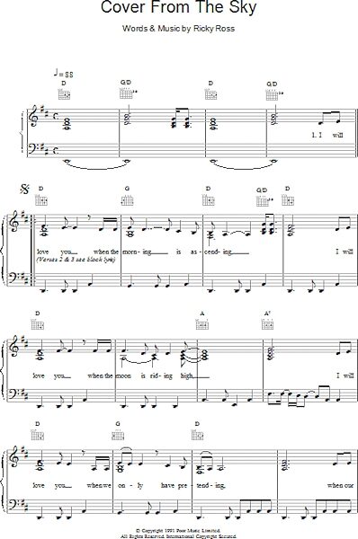 open zoom image for Cover From The Sky - Piano/Vocal/Guitar, New, Main