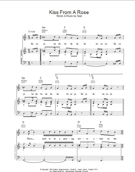 open zoom image for Kiss From A Rose - Piano/Vocal/Guitar, New, Main