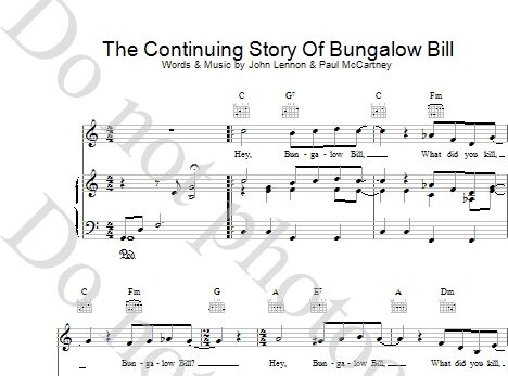 open zoom image for The Continuing Story Of Bungalow Bill - Piano/Vocal/Guitar, New, Main