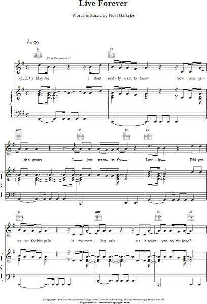 open zoom image for Live Forever - Piano/Vocal/Guitar, New, Main