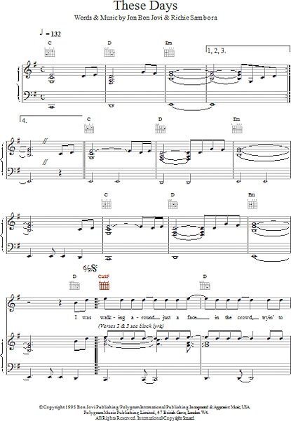 open zoom image for These Days - Piano/Vocal/Guitar, New, Main