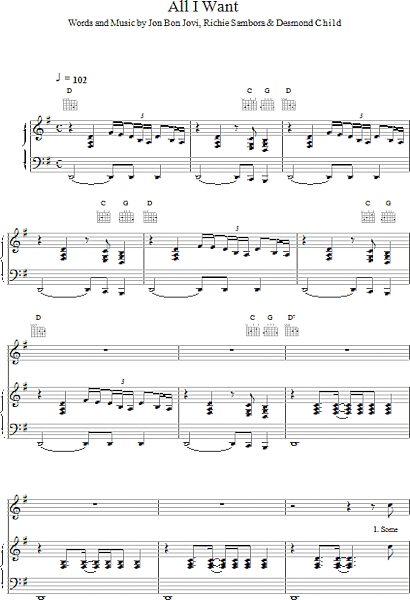 open zoom image for All I Want - Piano/Vocal/Guitar, New, Main