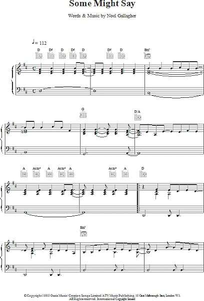 open zoom image for Some Might Say - Piano/Vocal/Guitar, New, Main
