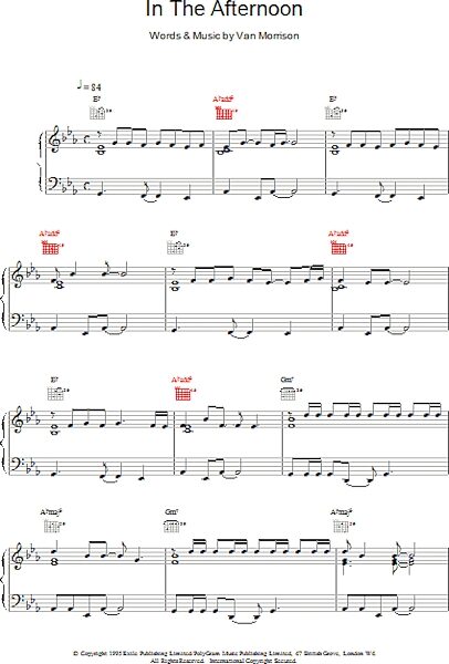 open zoom image for In The Afternoon - Piano/Vocal/Guitar, New, Main