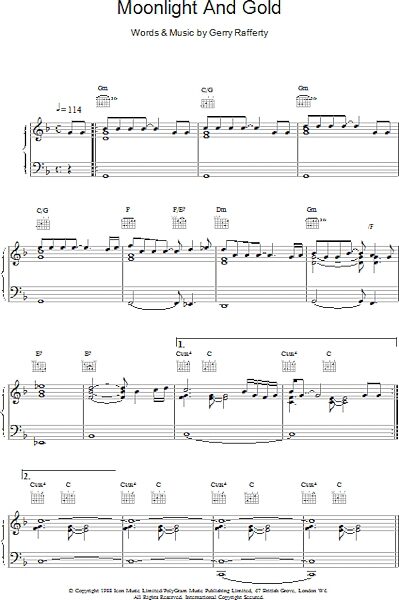 open zoom image for Moonlight And Gold - Piano/Vocal/Guitar, New, Main