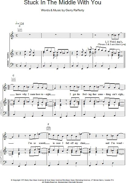open zoom image for Stuck In The Middle With You - Piano/Vocal/Guitar, New, Main